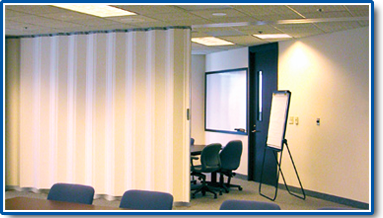 Modernfold products partitions can give a room new functionality.